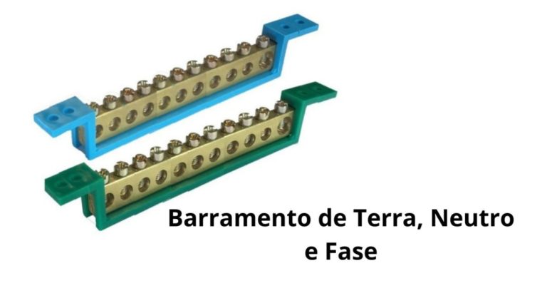 Barramento de fase, terra e neutro